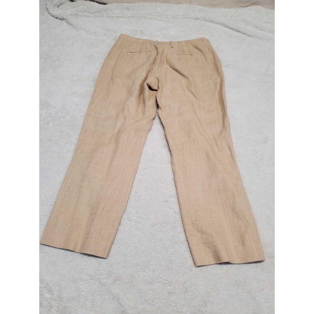 Elevenses Anthropologie Cream Linen Blend Cropped Pant 2 Capsule Boho Minimalist - Picture 5 of 11
